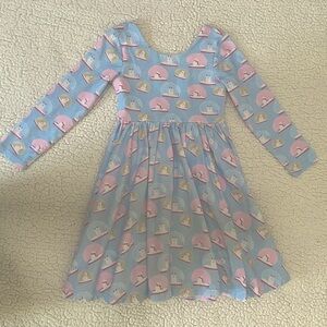 Ollie Jay Girls 5T snow globe long-sleeve winter dress, perfect for holidays
